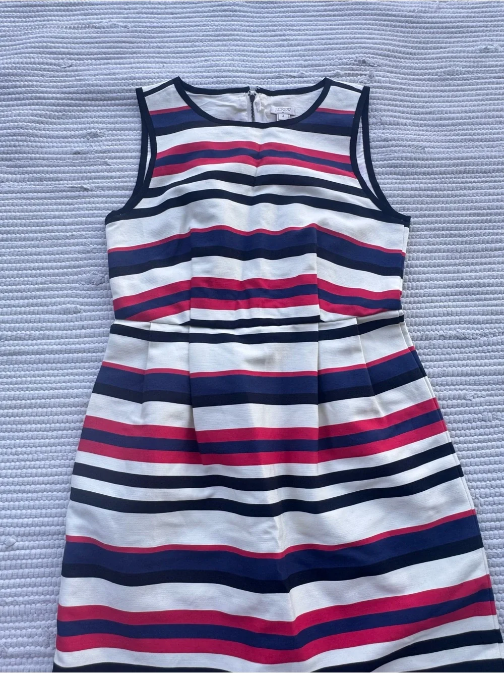 J.Crew Striped Fit & Flare Dress Size 4 Nautical Summer Sleeveless